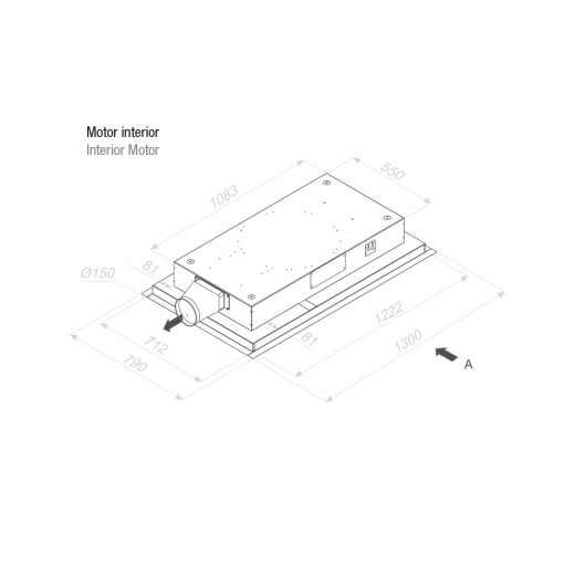 Pando E-250/130 inox ECO mennyezeti páraelszívó