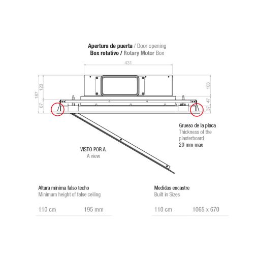 Pando E-217/110X70 fehér üveg ECO PLUS páraelszívó