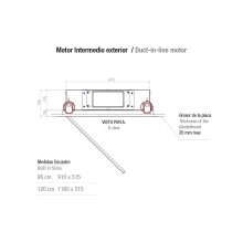 Pando E-297/950X560 CRISTAL BL 1130E mennyezeti páraelszívó
