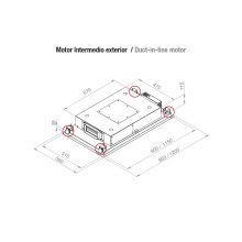 Pando E-297/950X560 CRISTAL BL 1130E mennyezeti páraelszívó