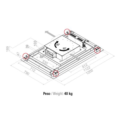 Pando E-221/120 BLANCA V.1130 ECO mennyezeti páraelszívó
