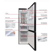 Pando PFLC COMBI szabadonálló hűtőszekrény, fekete üveg