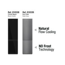 Pando PFLC COMBI szabadonálló hűtőszekrény, fekete üveg