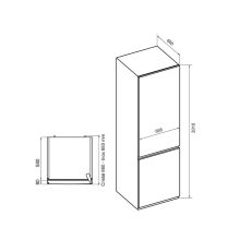 Pando PFLX COMBI szabadonálló hűtőszekrény, dark inox