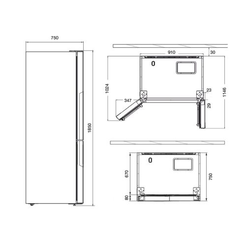 Pando PFLX-AMER Side by Side négyajtós hűtőszekrény
