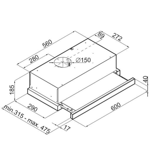 OPERIS MUNDO PRO 60 fekete teleszkópos páraelszívó