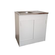 Komplett mosogatós szekrény 80x50cm tolóajtós, fehér, egymedencés tállal