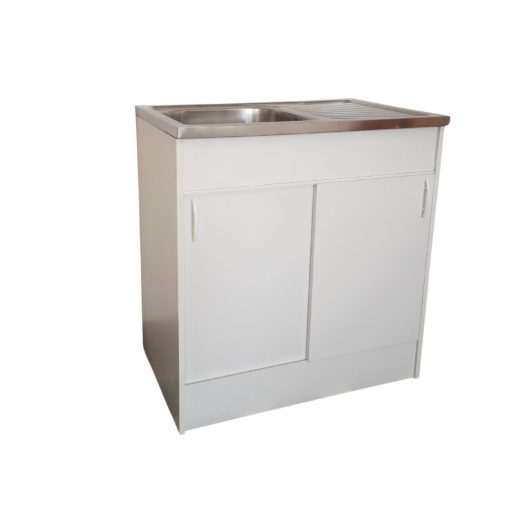 Komplett mosogatós szekrény 80x50cm tolóajtós, fehér, egymedencés tállal