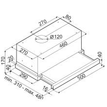 OPERIS MUNDO FLAT 50 fekete teleszkópos páraelszívó
