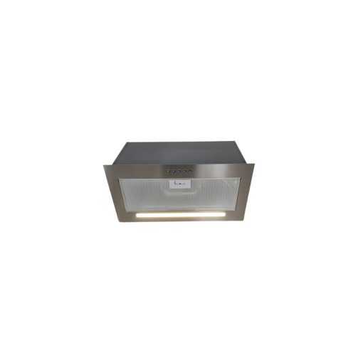 OPERIS PLUTO PLUS inox beépíthető páraelszívó, 3 fokozatú nyomógomb, 255-630 m3/h, 53-70 dB, 40 cm-es LED csík, 150 mm csatlakozócsonk, Energiaosztály