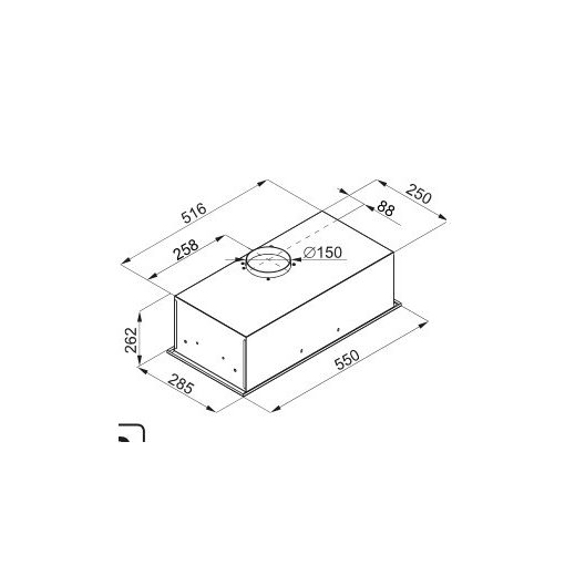 OPERIS PLUTO PLUS fekete beépíthető páraelszívó