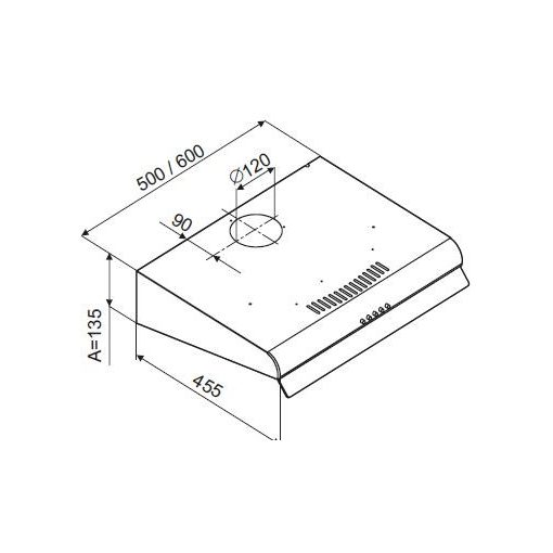 OPERIS NOVENTA 50 inox szabadonálló páraelszívó