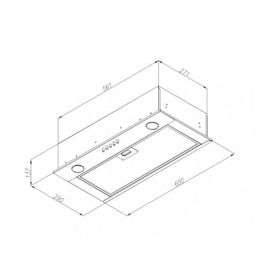 OPERIS PLUTO inox beépíthető páraelszívó