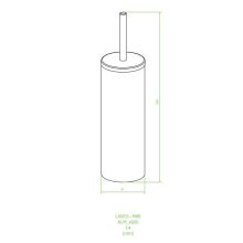 LAVEO MIRI WC-kefe (97x380 mm), fekete (fekete kefével)