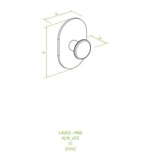 LAVEO MIRI akasztó (60x40x20 mm), arany, rögzítő csavarral és ragasztóval