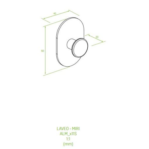 LAVEO MIRI akasztó (60x40x20 mm), arany, rögzítő csavarral és ragasztóval