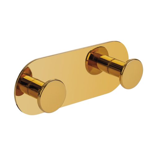 LAVEO MIRI dupla akasztó (40x107x20 mm) arany, rögzítő csavarral és ragasztóval