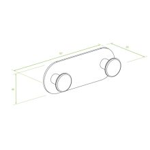 LAVEO MIRI dupla akasztó (40x107x20 mm) arany, rögzítő csavarral és ragasztóval