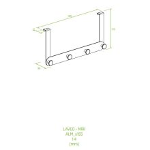 LAVEO MIRI négyes akasztó zuhanykabinhoz ütközővel és szivaccsal (170x325x39 mm), arany