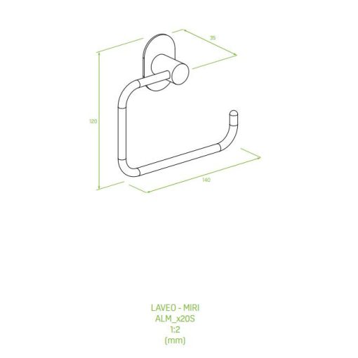 LAVEO MIRI WC-papír tartó rögzítővel és csavarokkal (120x140x35 mm), arany