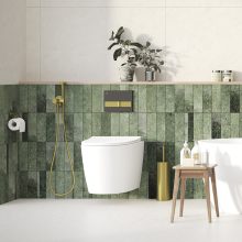 LAVEO MIRI WC-kefe (97x380 mm), arany (fekete kefével)