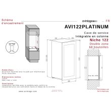 Avintage Borhűtő AVI122PLATINUM beépíthető, 68 palack
