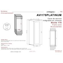 Avintage Borhűtő AVI178PLATINUM beépíthető, 94 palack