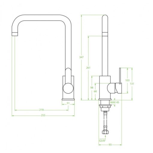 Laveo BONA Kihúzható csaptelep, rozsdamentes acél