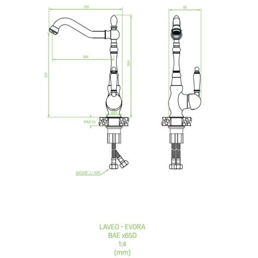 Laveo EVORA álló csaptelep, króm
