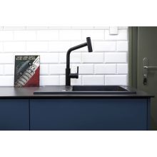 Laveo TORO Kihúzható zuhanyváltós csaptelep, fekete