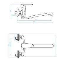 LAVEO CENTO fali csaptelep, króm K.