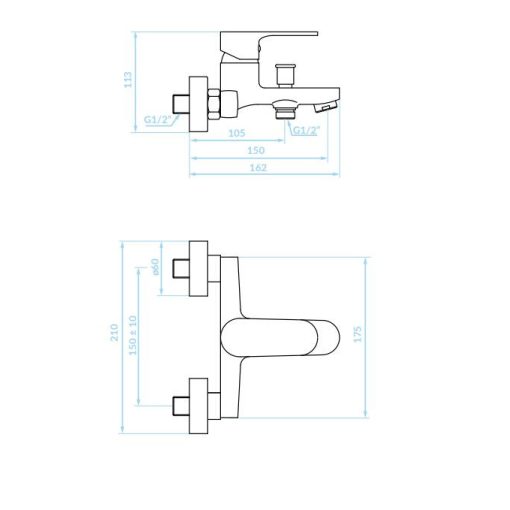 LAVEO PANA kádcsap zuhanyszett nélkül, króm