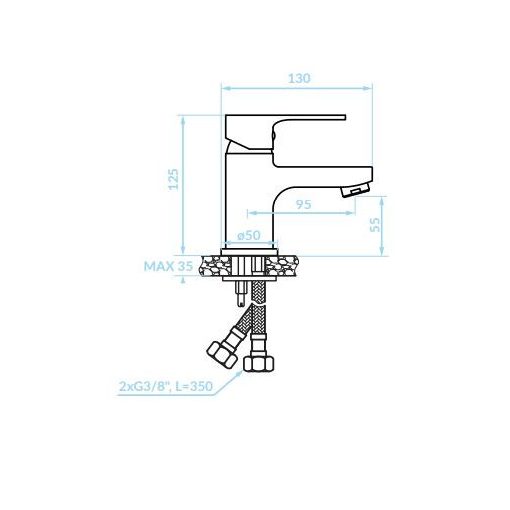 LAVEO PANA mosdócsap pop-up leeresztővel, króm