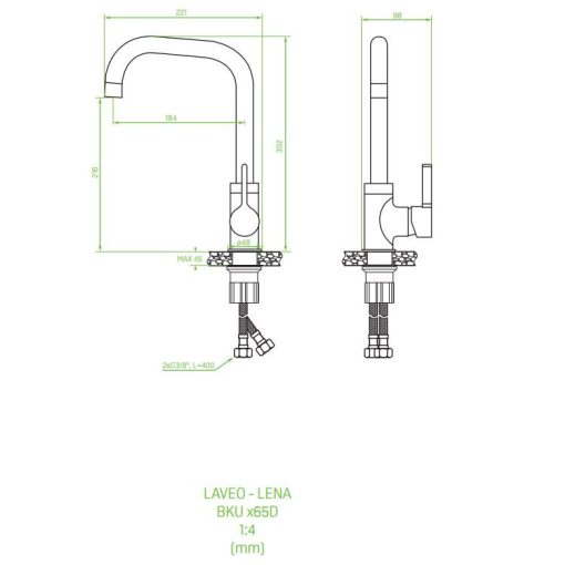 Laveo LENA álló csaptelep, szürke