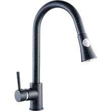 Laveo DARU Kihúzható zuhanyváltós csaptelep, szemcsés fekete