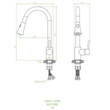 Laveo DARU Kihúzható zuhanyváltós csaptelep szürke
