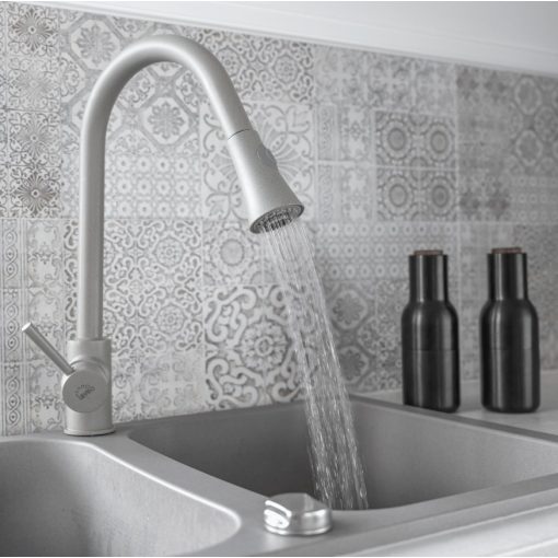 Laveo DARU Kihúzható zuhanyváltós csaptelep szürke