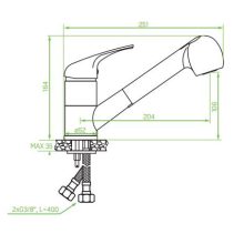 Laveo DAGA Kihúzható zuhanyváltós csaptelep, bézs