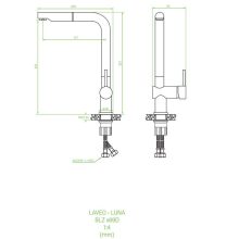 Laveo LUNA Kihúzható csaptelep, fehér