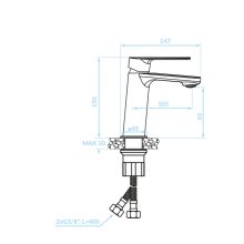 LAVEO GAVA mosdócsap pop-up leeresztővel, arany