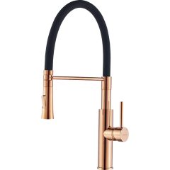   LAVEO SHIRE zuhanyfejes csaptelep rugalmas tömlővel, matt fekete / rose gold K.