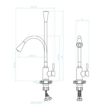 LAVEO SELVA zuhanyváltós rugalmas tömlős szürke csaptelep