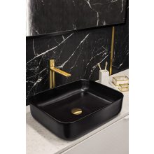 LAVEO TORES magas mosdócsap click-clack leeresztővel, szatin arany