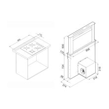 Ciarko Design Moondraft 90 cm Inox pultból kiemelkedő páraelszívó