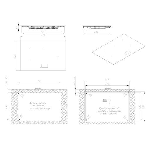 Ciarko Desing Culina Ultimate indukciós főzőlap, 78 cm, HTH funkció