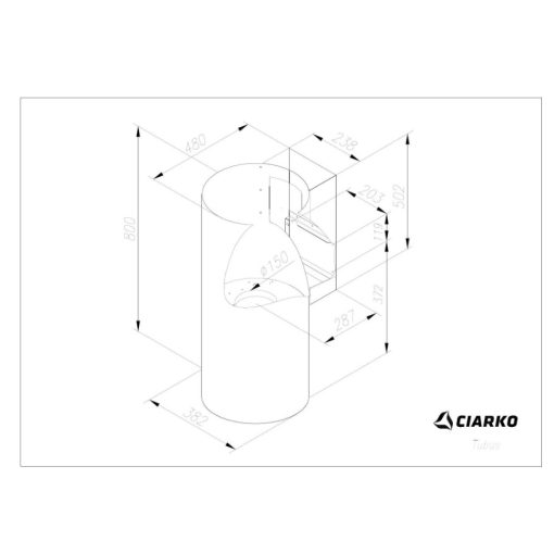 Ciarko Design Tubus Inox fali páraelszívó