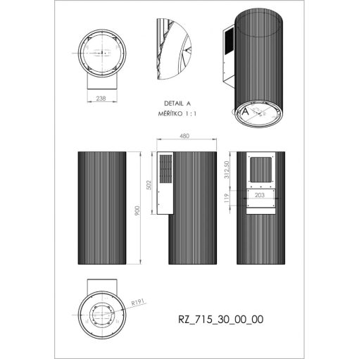 Ciarko Design Monogram fekete fali páraelszívó