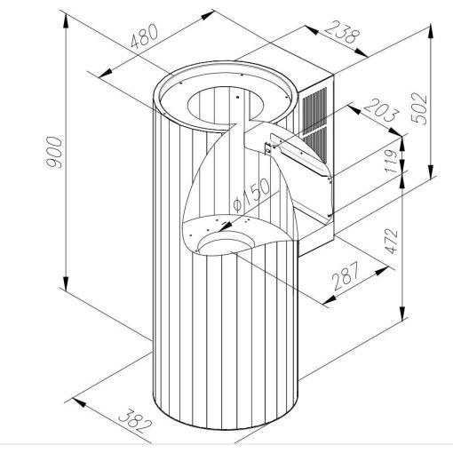 Ciarko Design ROTO fehér fali páraelszívó
