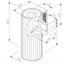 Ciarko Design ROTO Gold Steel fali páraelszívó