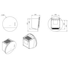 Ciarko Design ECLIPSE szürke / fekete fali páraelszívó